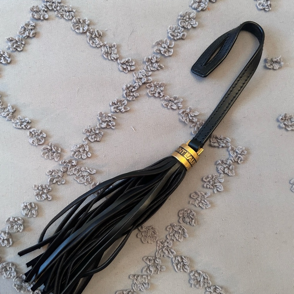 Yves Saint Laurent Black Leather Tassel for Camera bag